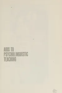 Aids to psycholinguistic teaching