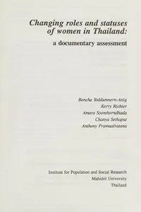 Changing roles and statuses of women in Thailand