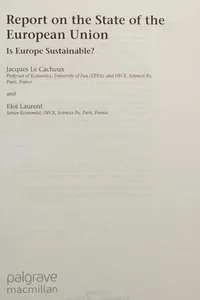 REPORT ON THE STATE OF THE EUROPEAN UNION; V. 1; ED. BY JEAN-PAUL FITOUSSI