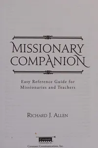 Cover of Missionary companion