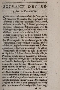 Arrest de la cour de parlement de Bordeaux