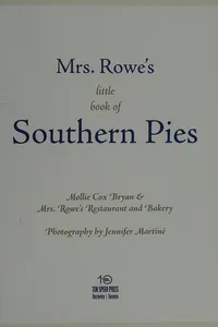 Mrs. Rowe's little book of Southern pies