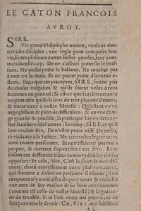 Le caton frnancois [sic] au roy
