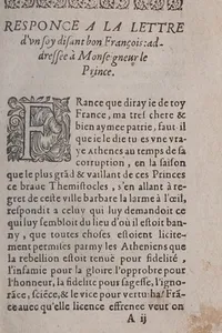 Responce à la lettre, d'vn soy disant bon François