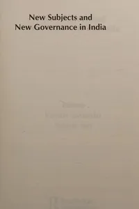 New Subjects and New Governance in India