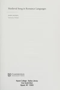 Medieval song in Romance languages