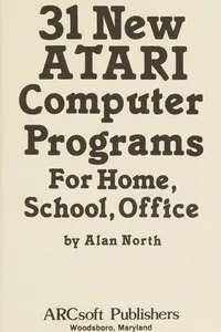 Capa de 31 new Atari computer programs for home, school, office