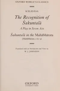The recognition of Śakuntalā