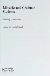 Libraries and graduate students