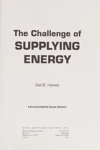 The challenge of supplying energy