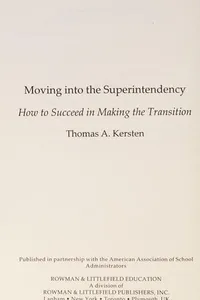 Moving into the superintendency