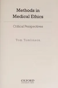 Methods in medical ethics