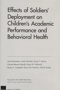 Effects of soldiers' deployment on children's academic performance and behavioral health