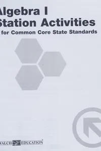 Algebra I station activities for Common Core state standards