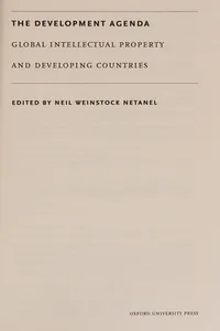Capa de The development agenda: global intellectual property and developing countries