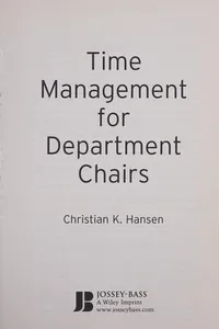 Time management for department chairs