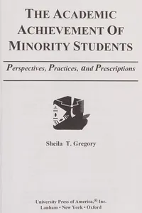Capa de The academic achievement of minority students