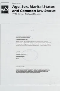 Age, sex, marital status and common-law status