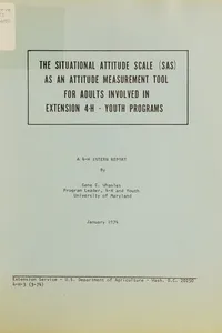 The situational attitude scale (SAS) as an attitude measurement tool for adults involved in extension 4-H - youth programs