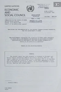 New developments concerning the situation of women under apartheid in South Africa and Namibia and measures of assistance to women from South Africa and Namibia who have become refugees as a result of the practice of apartheid