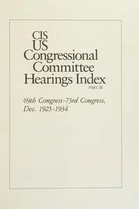 CIS US congressional committee hearings index, part III