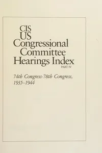 CIS US congressional committee hearings index