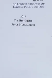 The Best Men's Stage Monologues 2017