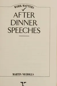 After dinner speeches