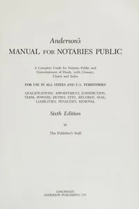 Anderson's manual for notaries public