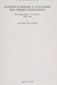 Antimilitarismo e pacifismo nel primo Novecento