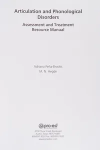 Articulation and phonological disorders