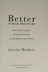 Better under pressure