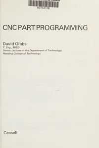 Capa de Computer Numerically Controlled Part Programming