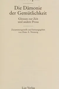 Die Dämonie der Gemütlichkeit