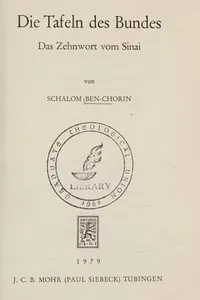 Die Tafeln des Bundes