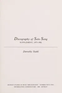 Discography of solo song