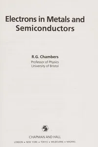 Electrons in Metals & Semiconductors