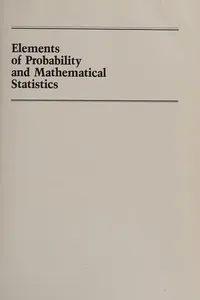 Elements of probability and mathematical statistics