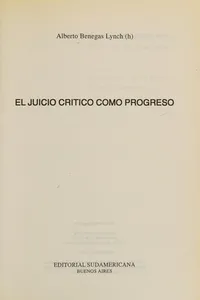 El Juicio crítico como progreso