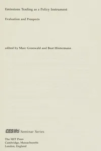 Emissions Trading Systems As a Policy Instrument