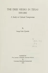 The free Negro in Texas, 1800-1860