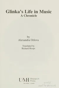 Glinka's life in music