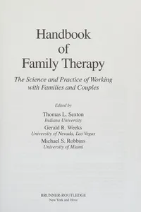 Handbook of family therapy