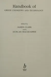 Capa de Handbook of green chemistry and technology