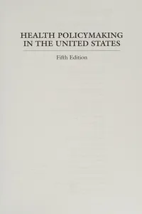Capa de Health policymaking in the United States