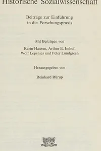 Historische Sozialwissenschaft
