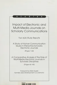 Impact of electronic and multi-media journals on scholarly communications