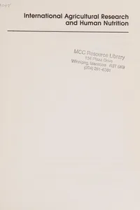 International agricultural research and human nutrition