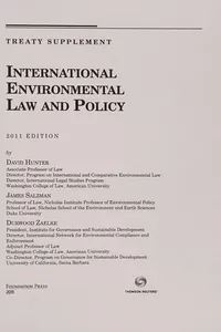 International Environmental Law and Policy, Treaty Supplement 2011