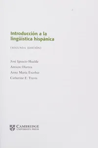Introducción a la lingüística hispánica